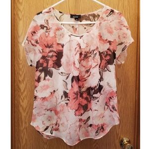 Sheer floral print top